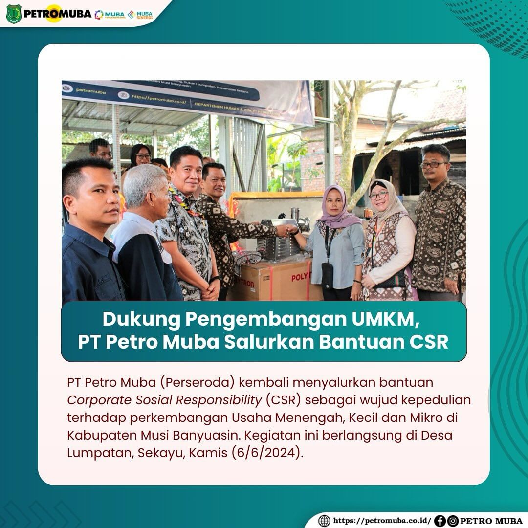 Dukung Pengembangan UMKM, PT Petro Muba Salurkan Bantuan CSR